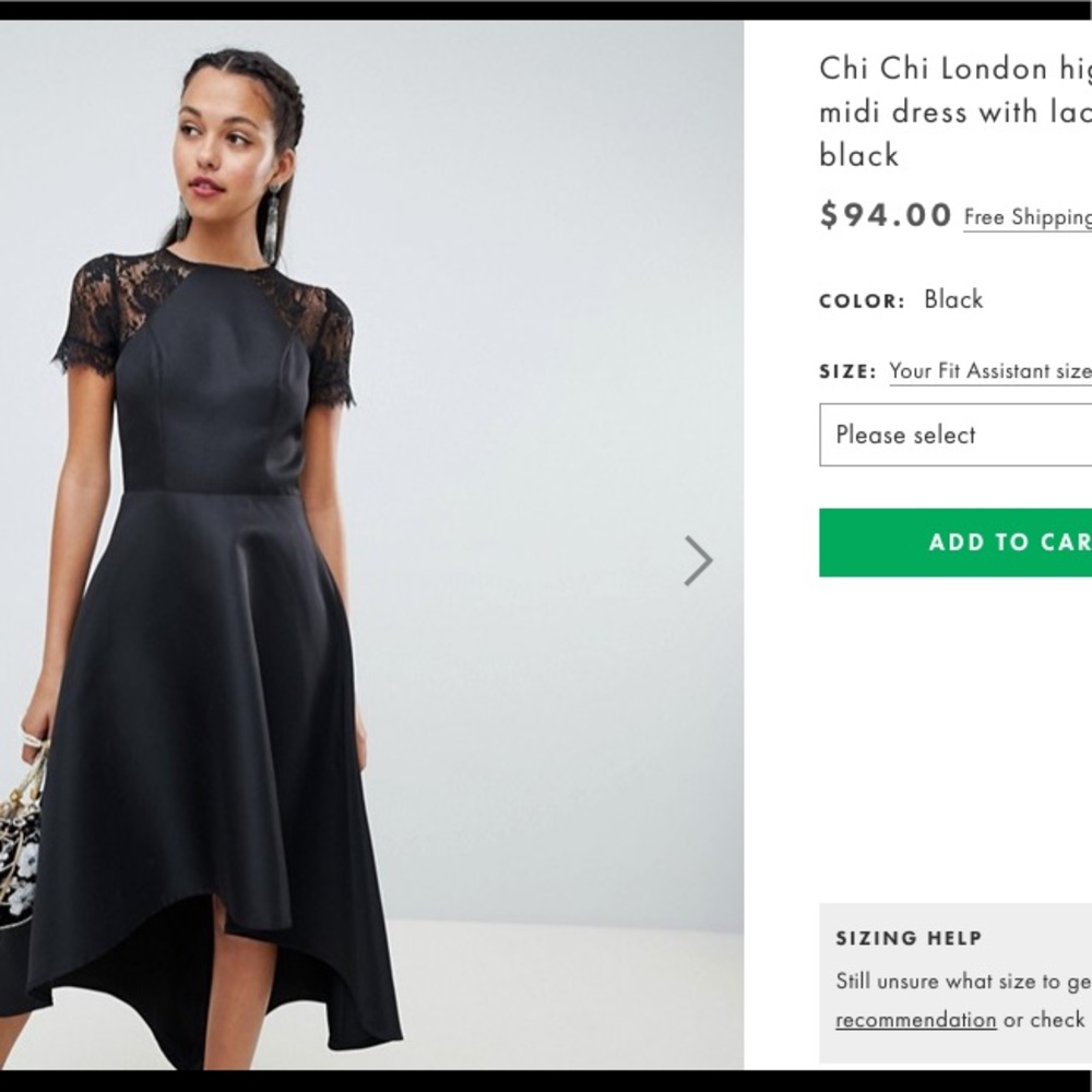 Chi Chi London High love hem midi dress with lace